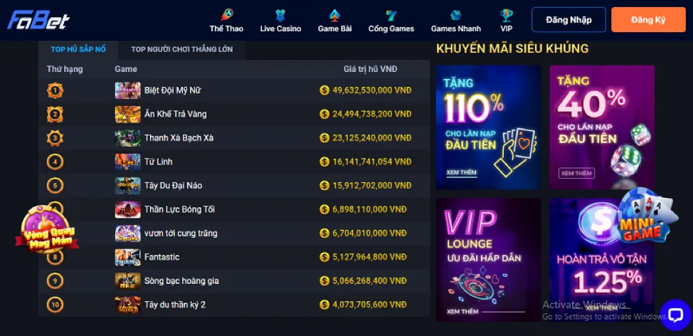 Tổng quan các ưu đãi của qh8 win